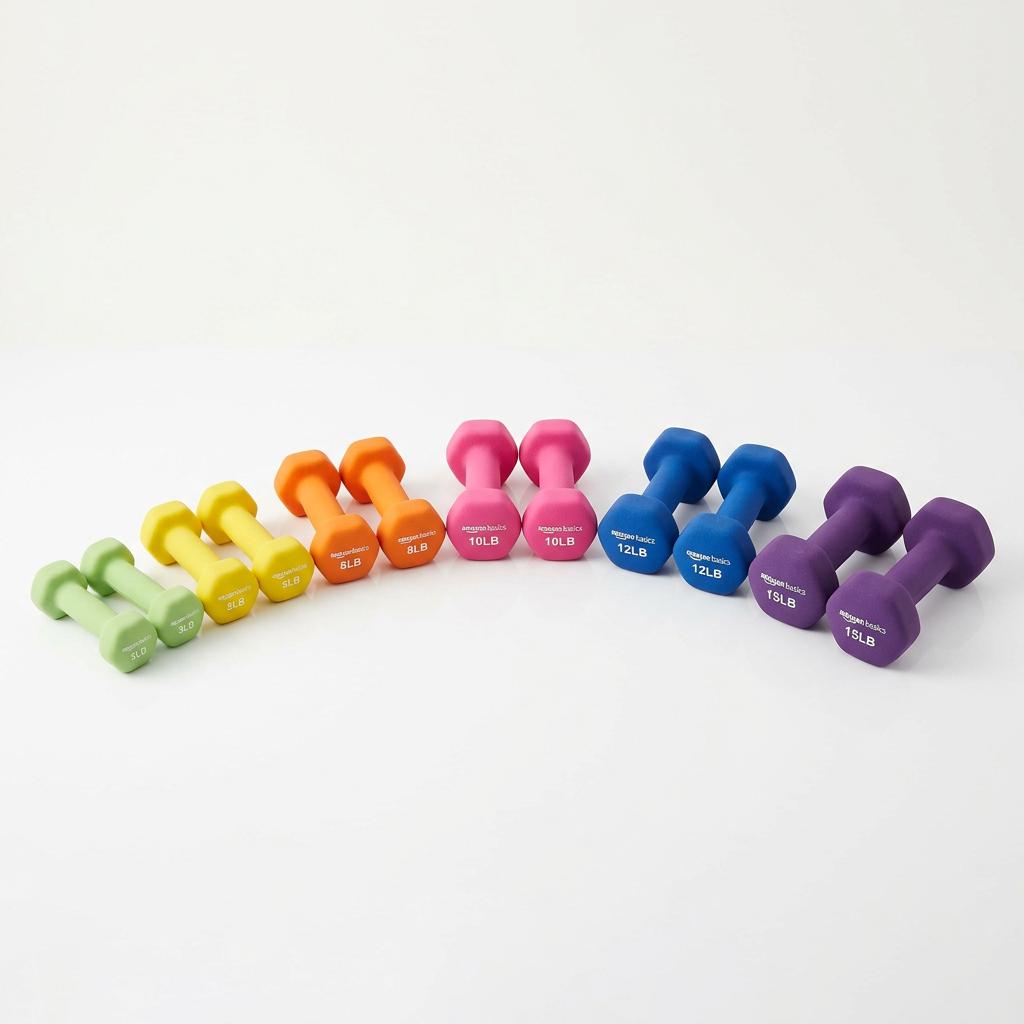 Amazon Basics Neoprene Dumbbells 3-15lb Set