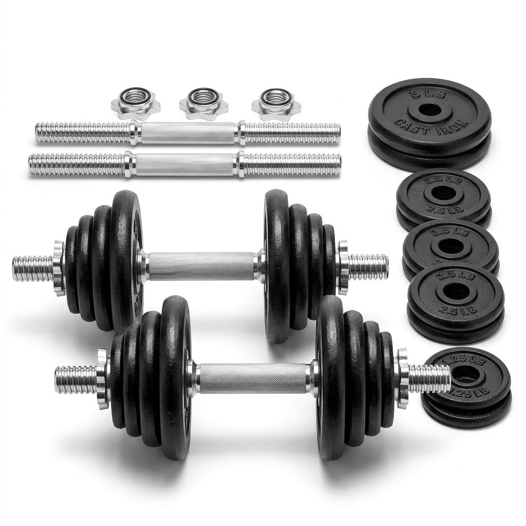 Yes4All Adjustable Cast Iron Dumbbell Set (40-60 lbs)