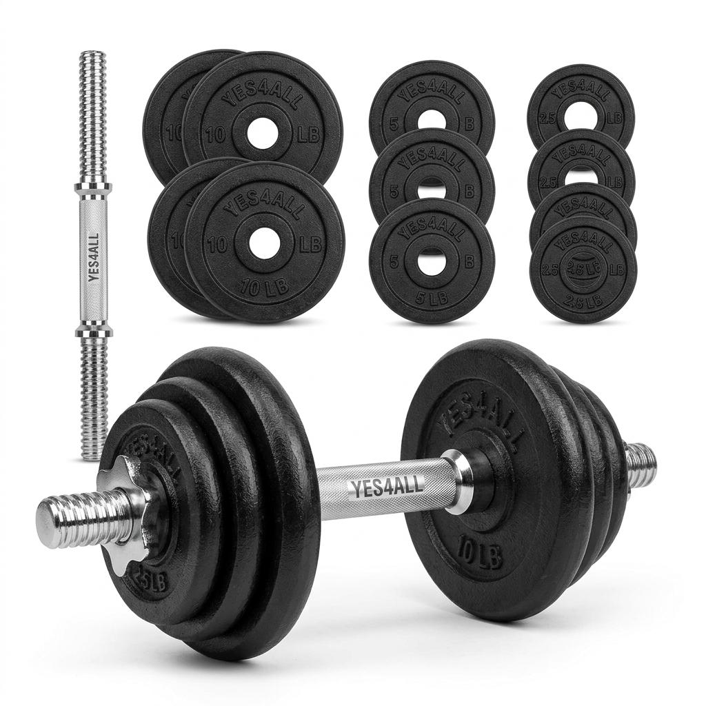 Yes4All Adjustable Cast Iron Dumbbell Set