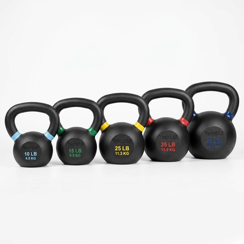 Yes4All Powder Coated Kettlebell Set