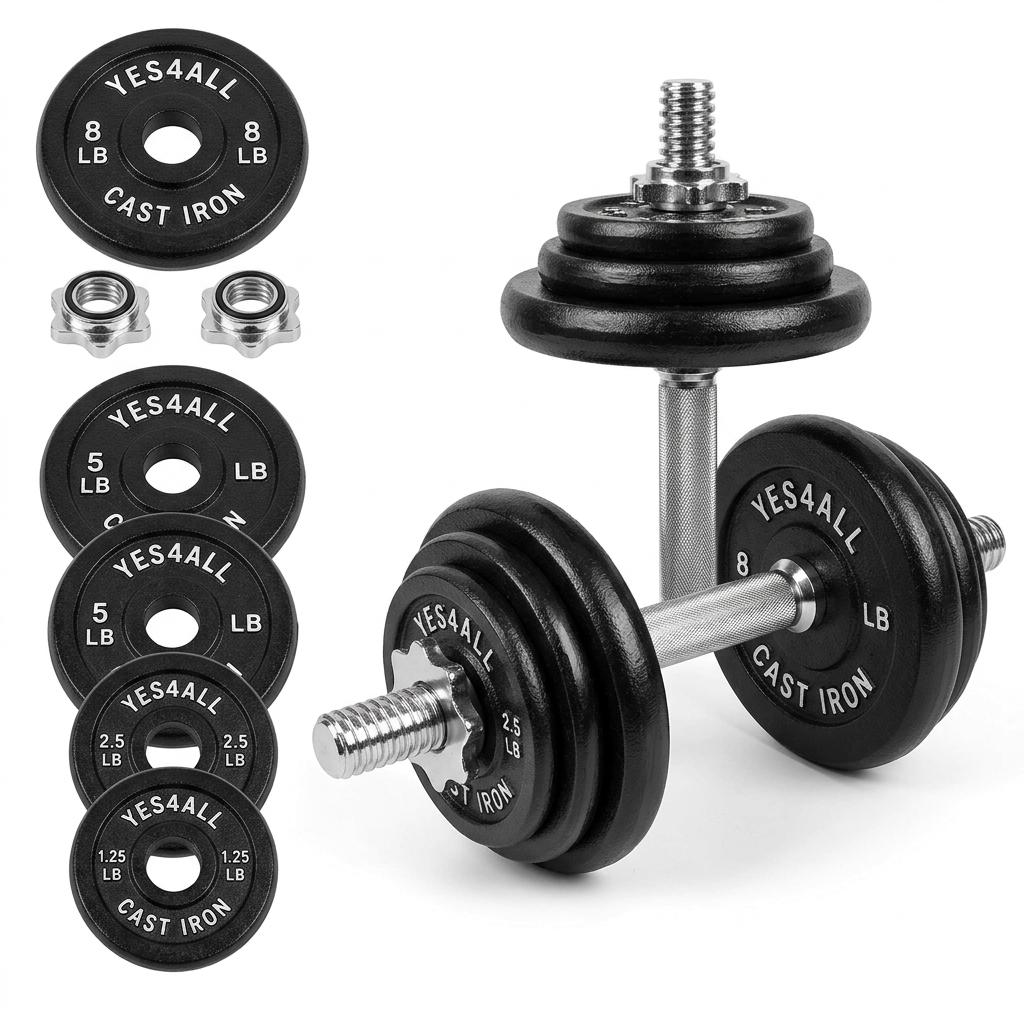 Yes4All Cast Iron Adjustable Dumbbells
