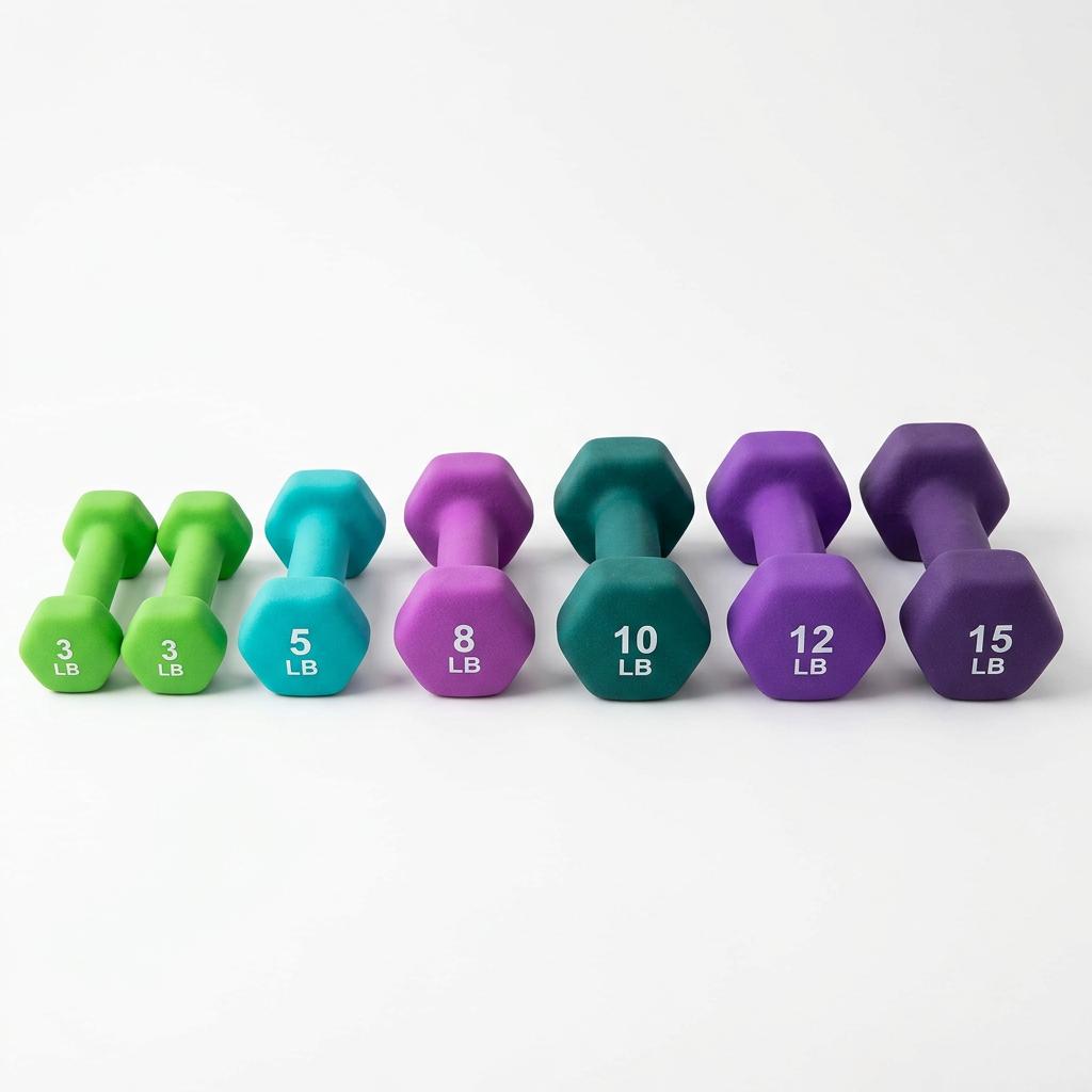 Amazon Basics Neoprene Dumbbells 3-15lb
