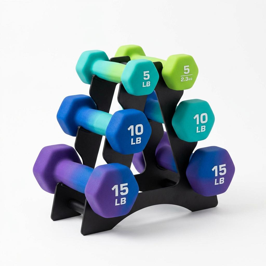 Yes4All Neoprene Dumbbell Set with Stand