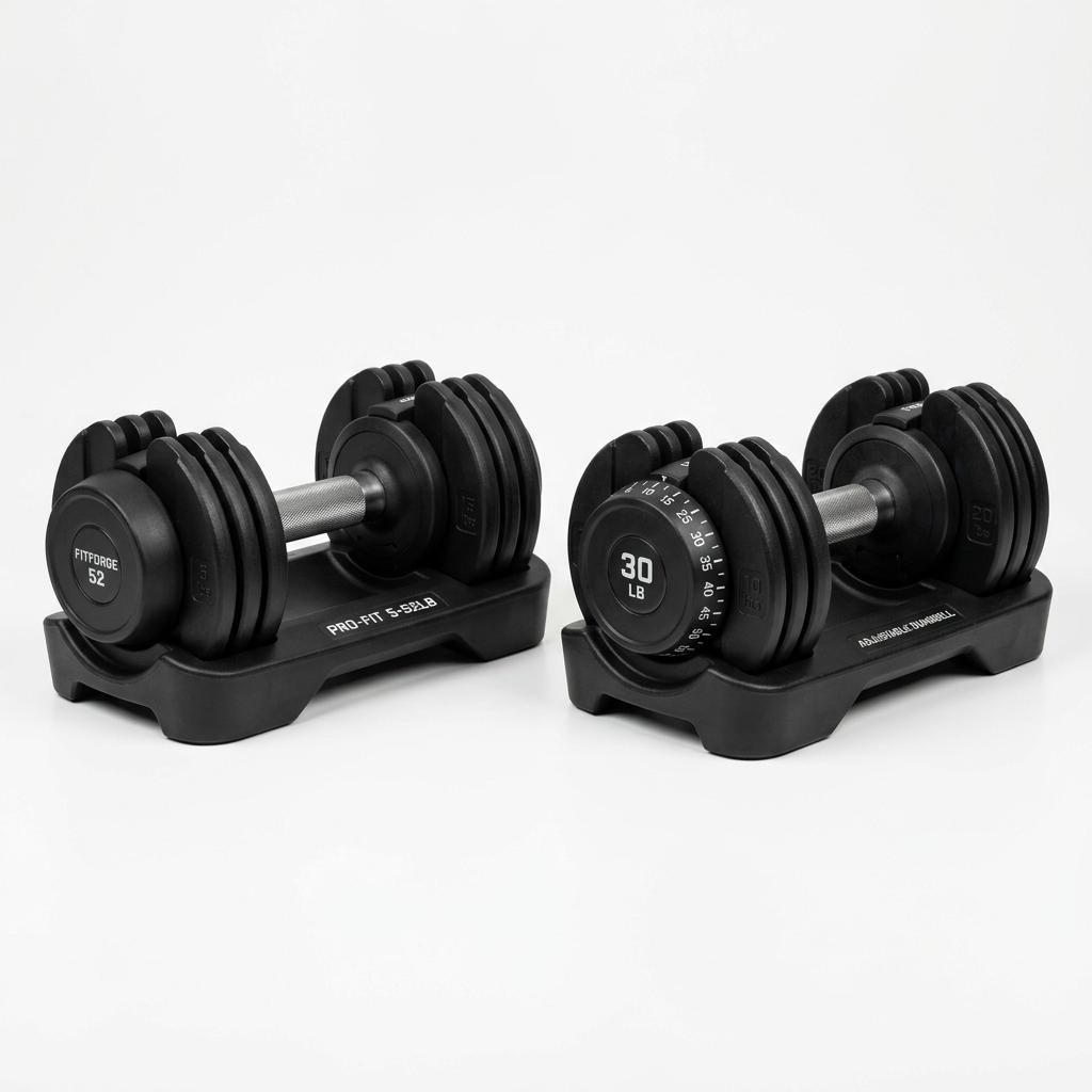 FitForge Pro Adjustable Dumbbells (5-52 lbs)