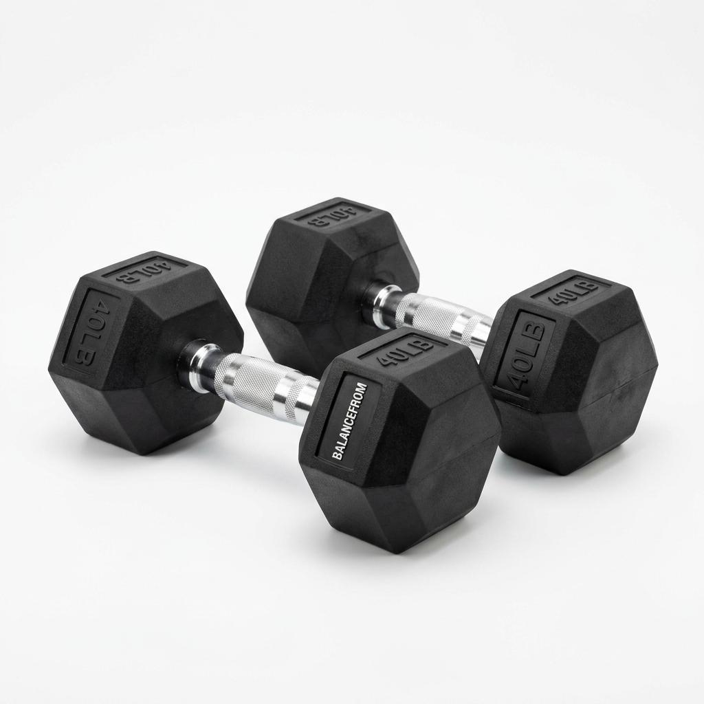 BalanceFrom Rubber Encased Hex Dumbbells