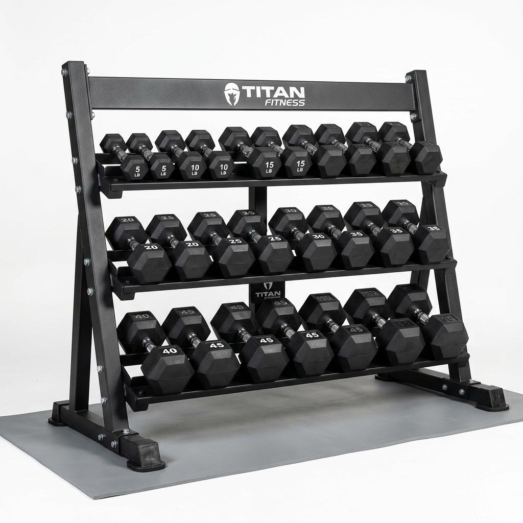 Titan Fitness 3-Tier Dumbbell Weight Rack