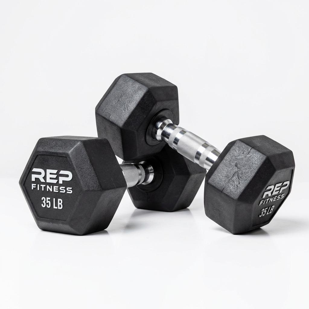 REP Fitness Rubber Hex Dumbbells