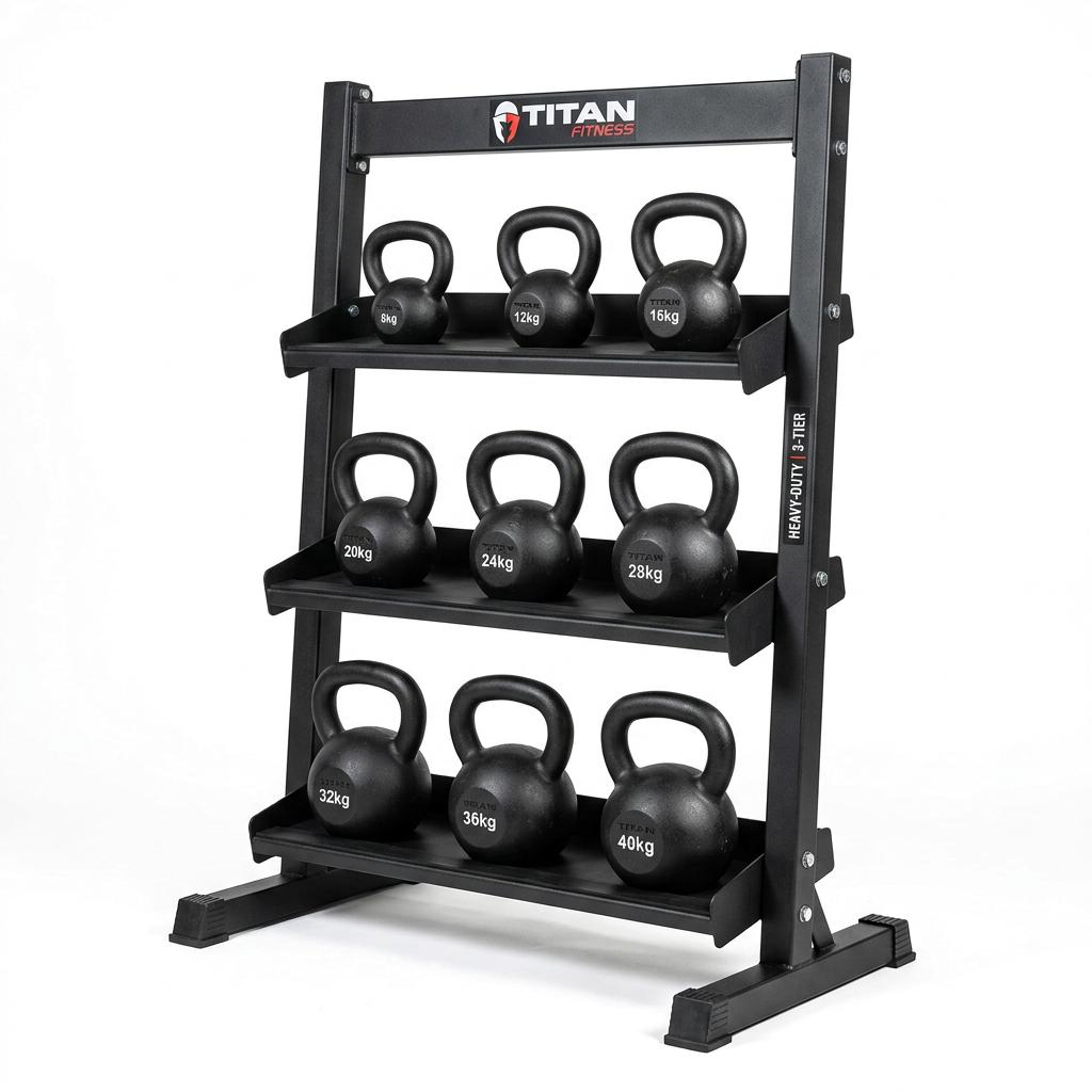 Titan Fitness 3-Tier Kettlebell Storage Rack