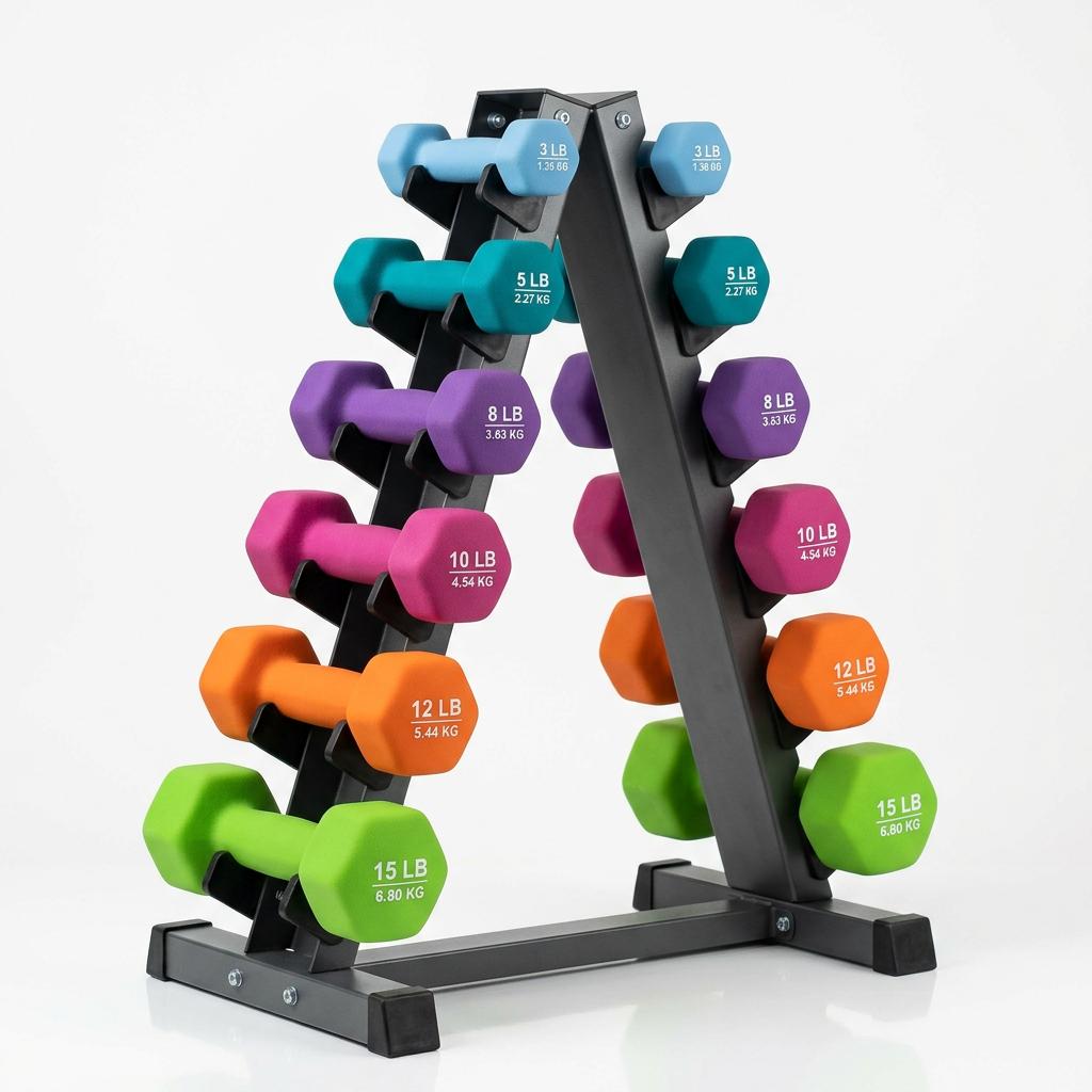 Amazon Basics Neoprene Dumbbells 3-12lb