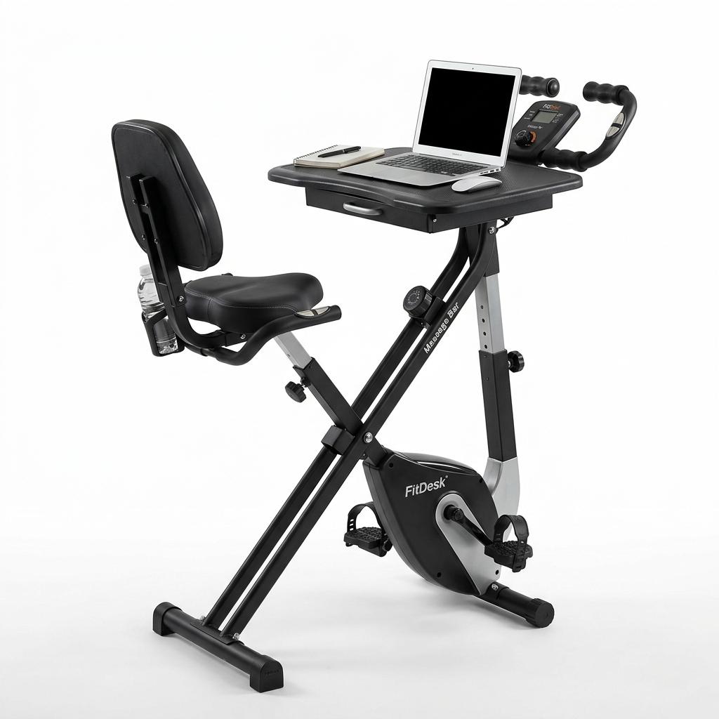 FitDesk Desk Exercise Bike with Massage Bar