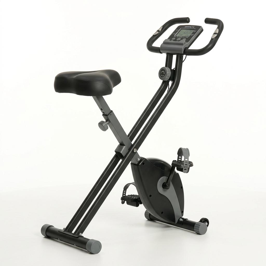 Exerpeutic Folding Magnetic Upright Exercise Bike