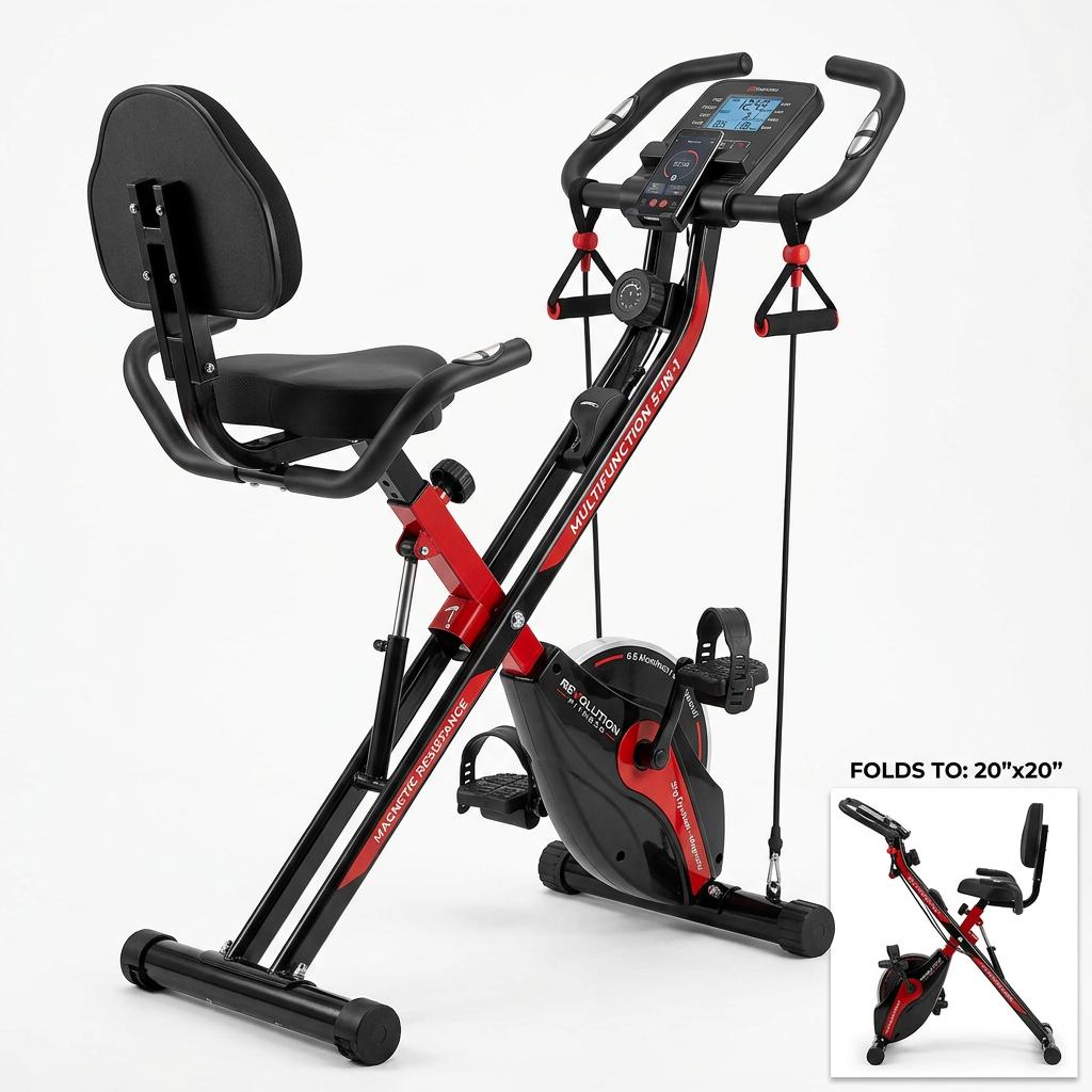 PLENY 5-in-1 Folding Exercise Bike