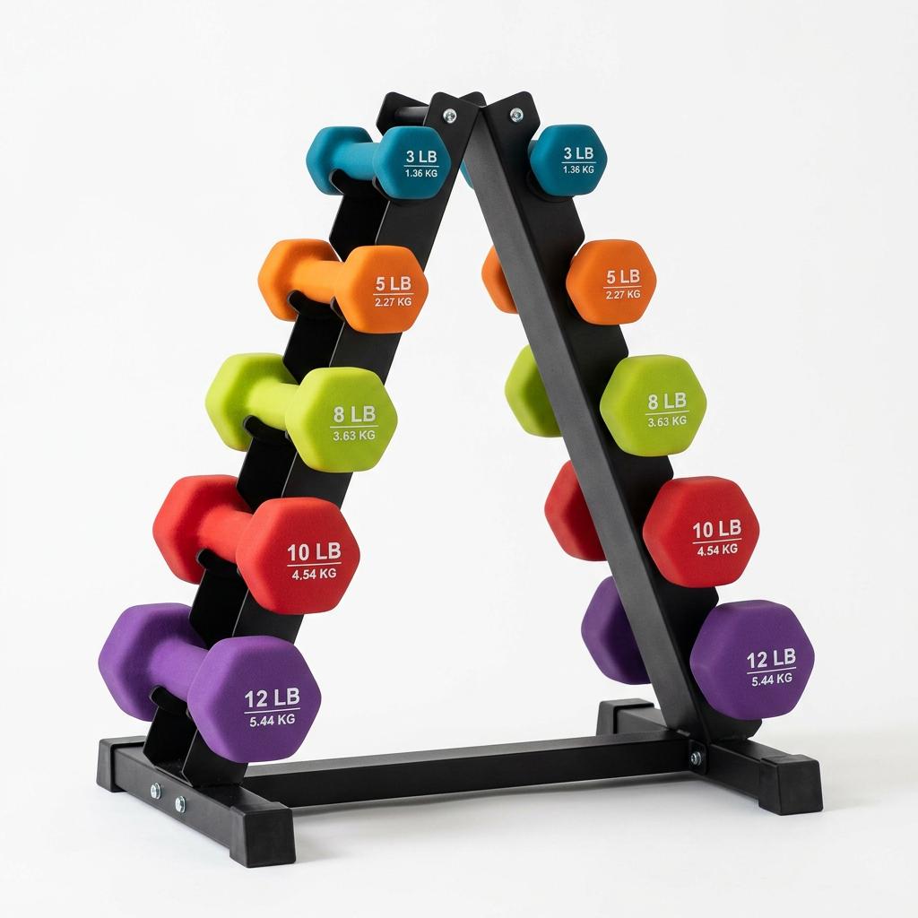 Amazon Basics Neoprene Dumbbells 3-12lb