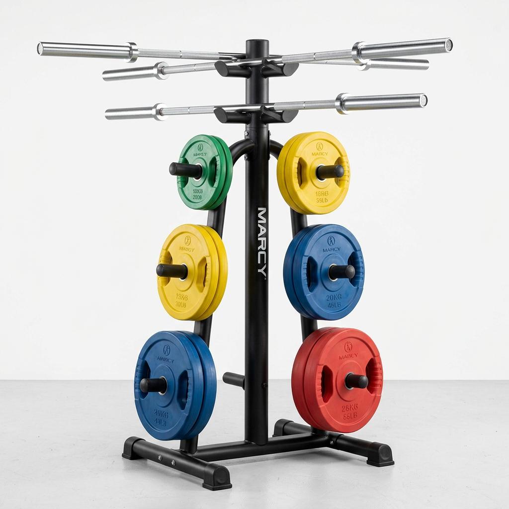 Marcy Combo Weight Plate Tree with Bar Holders