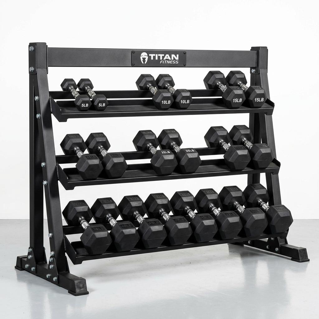 Titan Fitness 3-Tier Dumbbell Rack