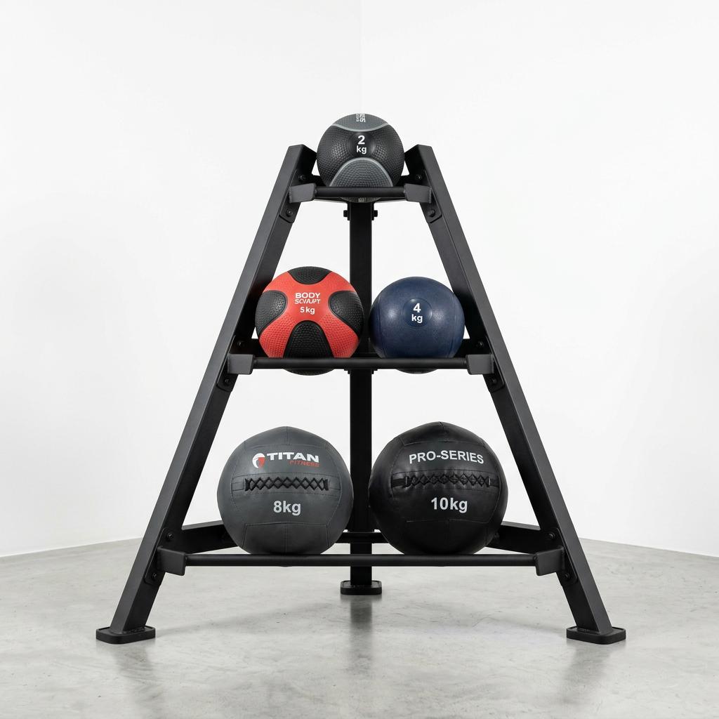 Corner Medicine Ball Rack