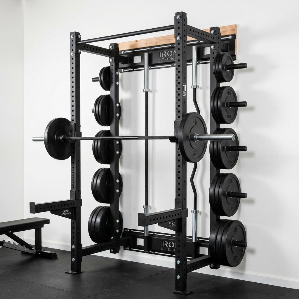 Titan Fitness T-3 Wall-Mounted Rack with Storage