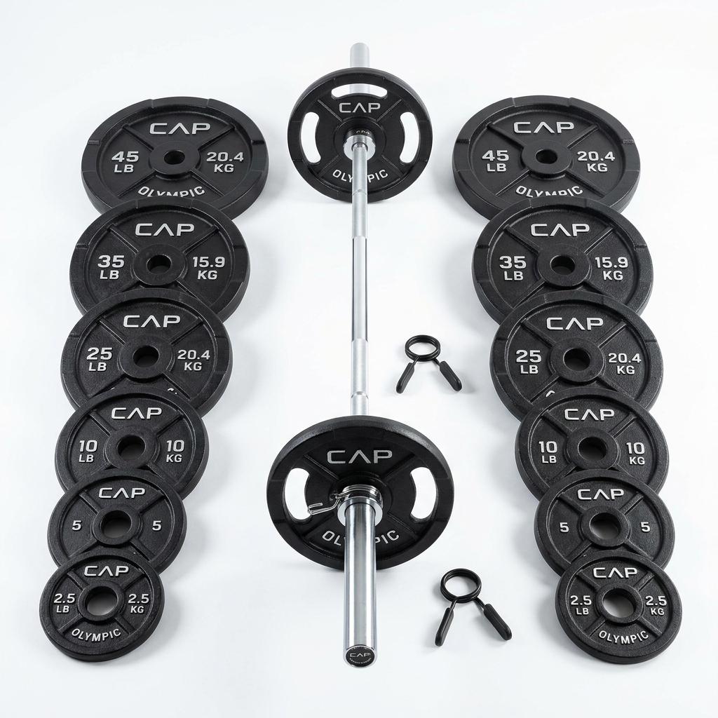 CAP Barbell 300-Pound Olympic Weight Set