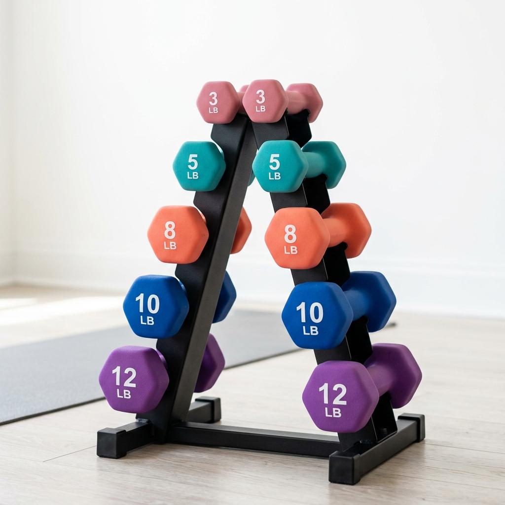 Amazon Basics Neoprene Dumbbells 3-15lb