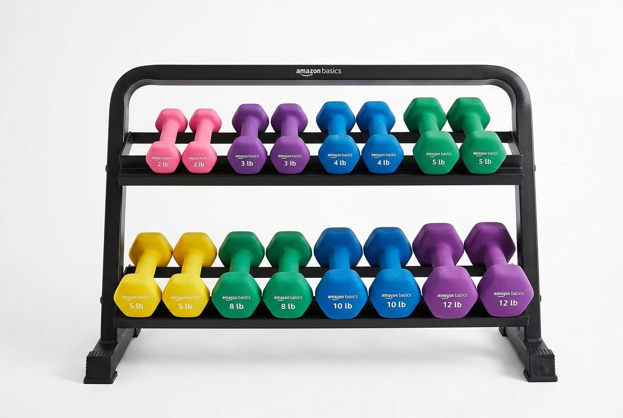 Amazon Basics Neoprene Dumbbells 3-15lb