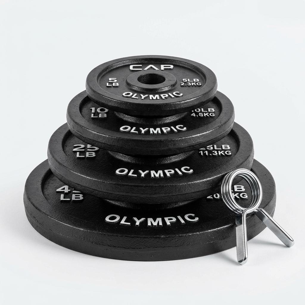 CAP Olympic Cast Iron Weight Plate Set (255 lb)