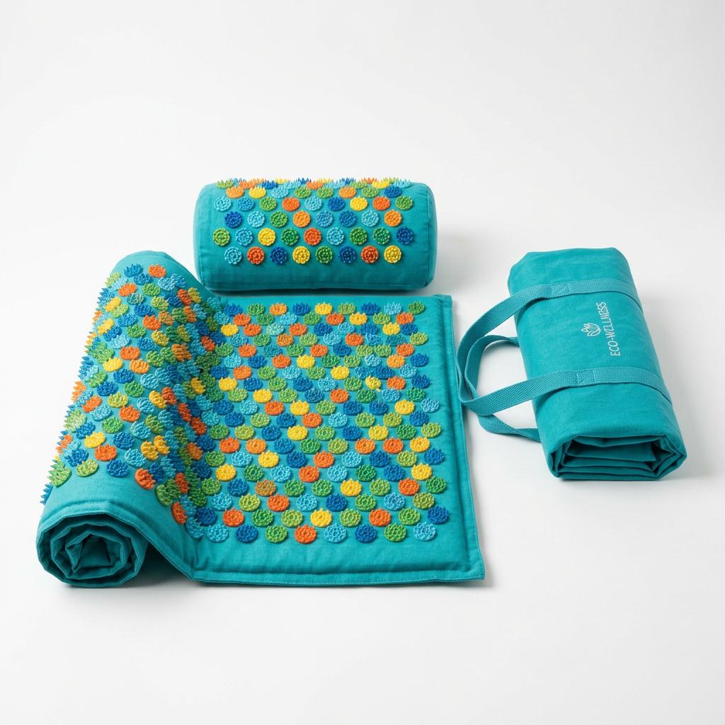 TimeBeeWell Eco-Friendly Acupressure Mat & Pillow Set